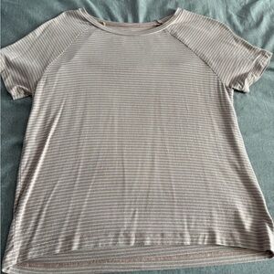 American Eagle Outfitters Light dusty pink and white Striped Tee.  Buttery soft